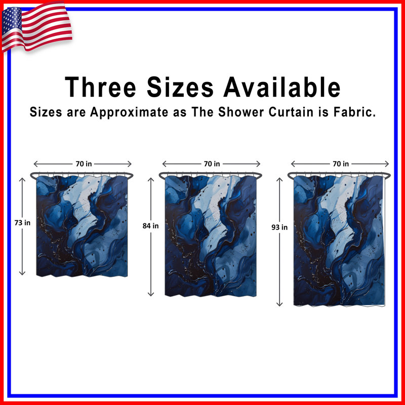 Rideau de douche Abstract Waves - Abstract Modern Decor, 70in W x 72in H