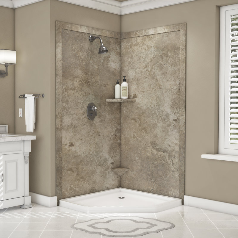 FlexStone 10" Shave Shelf in Mocha Travertine, Mocha Travertine