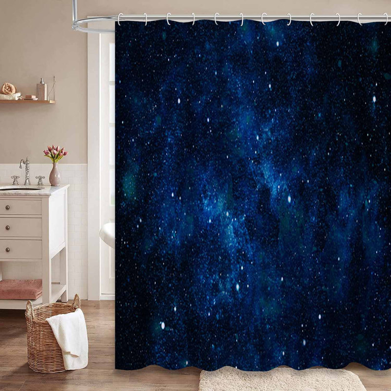 Rideau de douche Dark Night Sky Stars, L 72 po x l 84 po