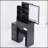 29.2" Small Size Left Bedside Cabinet Vanity Table + Cushioned Stool, Large Sliding, Touch Control, Tri-Color Switching, Brightness Adjust LED Mirror, High Capacity Storage, Suitable For Small Space-1713415262