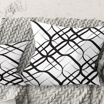 Coussin Monicolore à motif géométrique III - Mid-Century