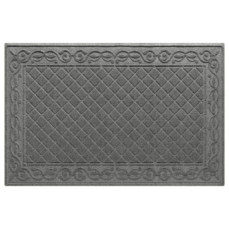 Tapis d'entrée pour l'intérieur et l'extérieur 45 po x 70 po WaterHog Tristan, H 0,37 po x l 70 po x P 45 po, Gris moyen