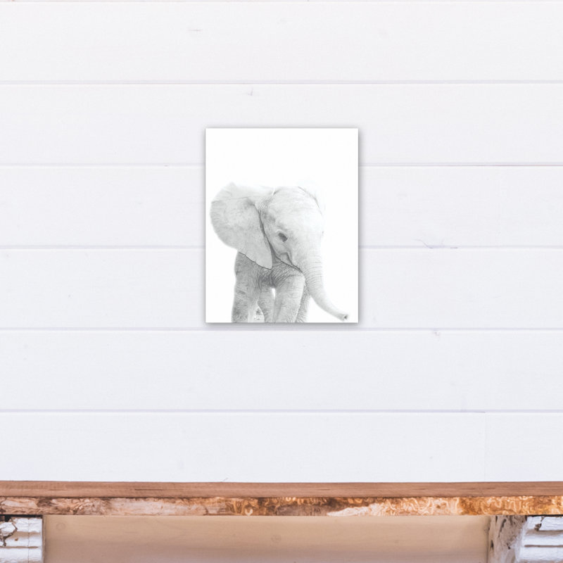 Art sur toile d’éléphant baby Becerra, H 14 po x l 11 po x P 1,25 po