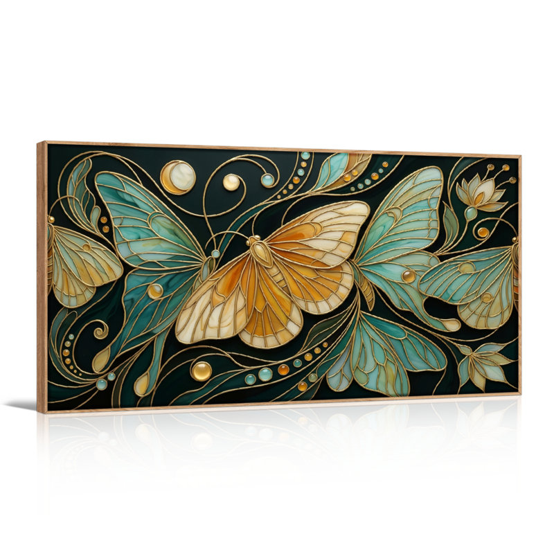 Ensemble de 1 tableau sur toile papillon, L 40 po x H 20 po, Natural