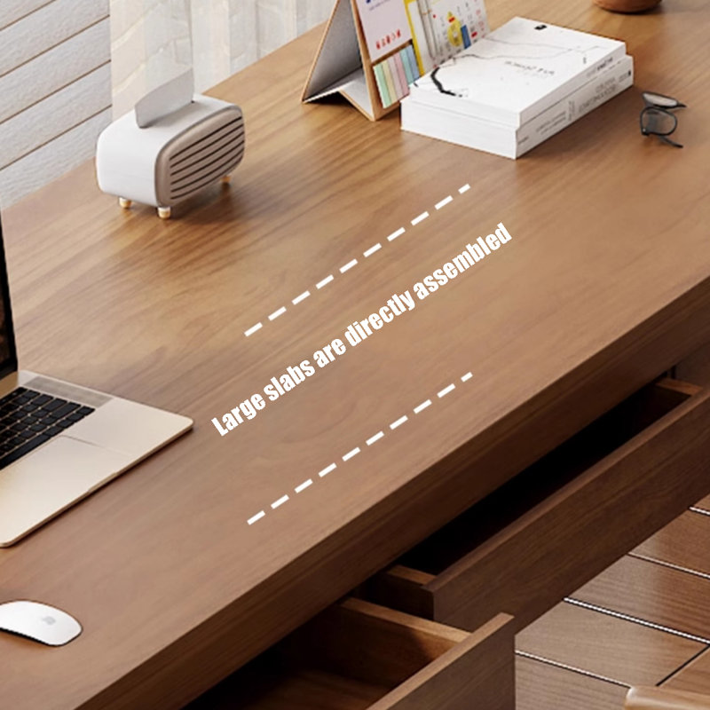 Bureau en bois massif avec tiroirs Modern Minimalist, H 29,53 po x l 70,87 po x P 47,24 po