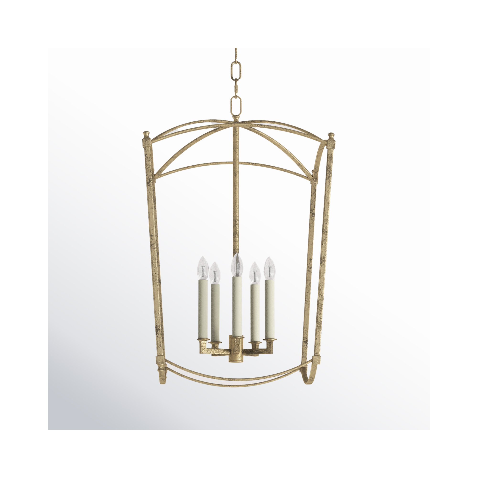 Olive 5-Light Dimmable Geometric Lantern Chandelier , Antique Guild