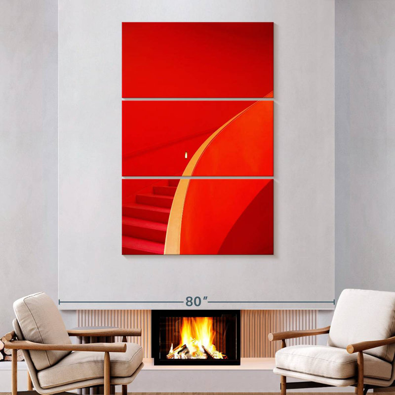 Lilie Red Staircase, 74" H x 48" W
