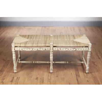 Damari Wicker and Wood Bench