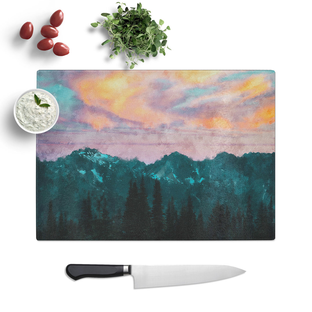 Tempered Glass Mountain Divide Chopping Board