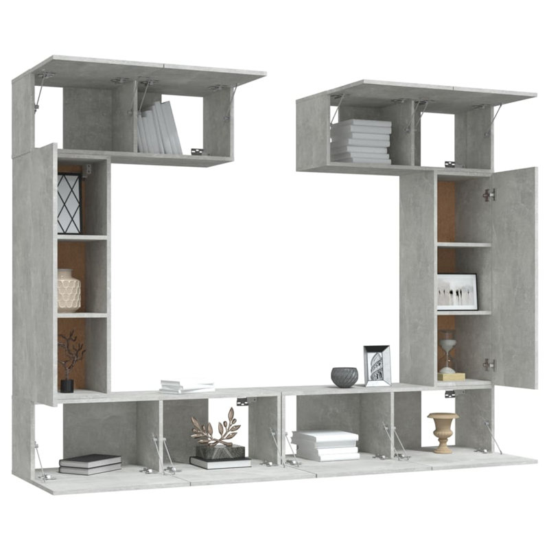 Eaubonne Unfinished Floating for TVs up to 60", Grey, 80cm W x 30cm D x 30cm H, 4 cabinet