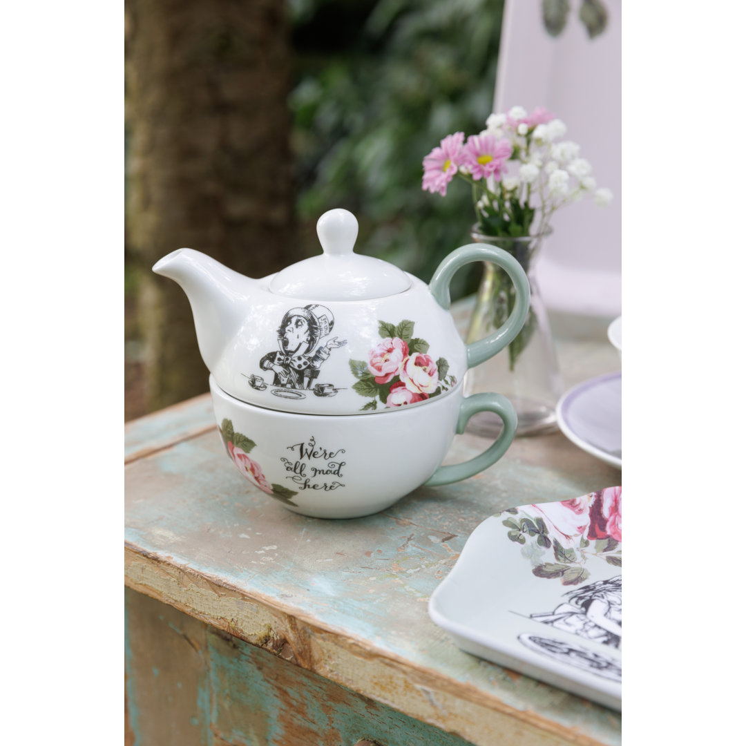 Mikasa and the V&A Alice In Wonderland Bone China 'Tea for One' Teapot and Cup Set