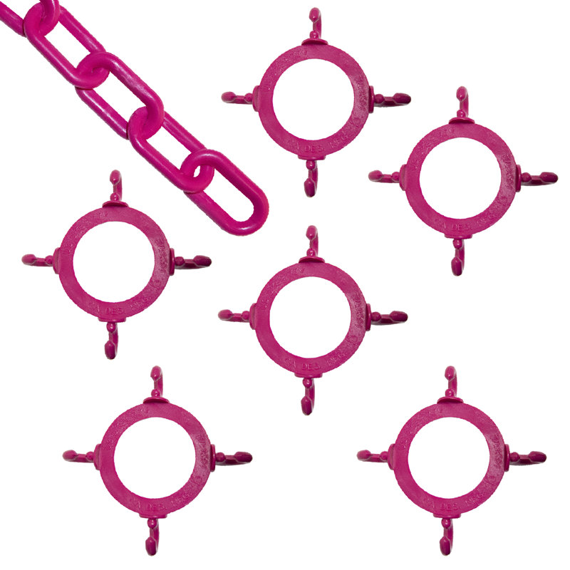 Ensemble de connecteur de chaîne conique avec chaîne en plastique, Rose sécurité