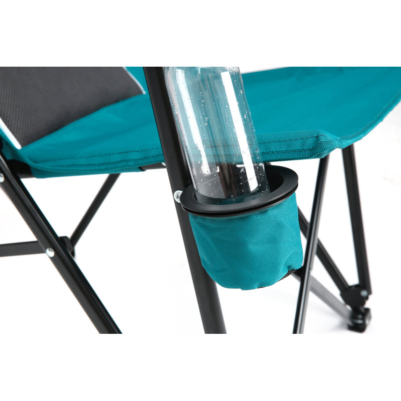 Fauteuil de jardin robuste à haut dossier avec support 250LBS, pliable et portatif - bleu