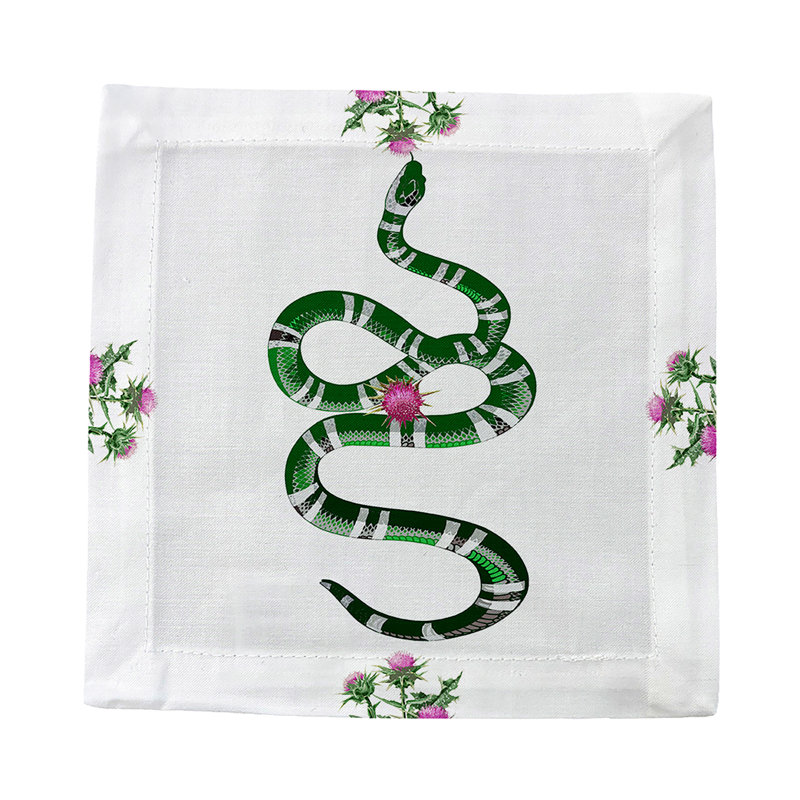 Cotton Blend Square Napkins, Pink White