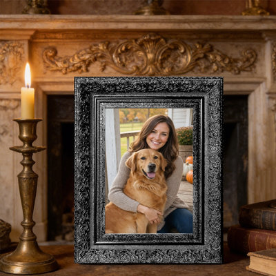 Black 3 PCS Modern Classic Picture Frame for 8" x 10" Photos and Mantel Decor