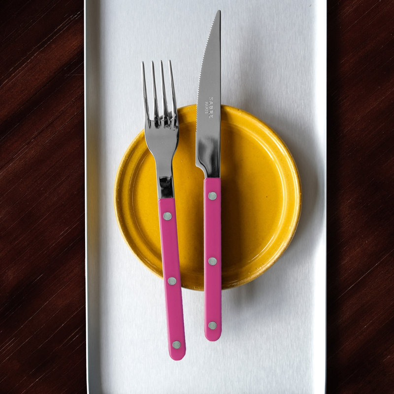 Bistrot Solid 4 - Piece Stainless Steel Flatware Set - Service for 1, Black