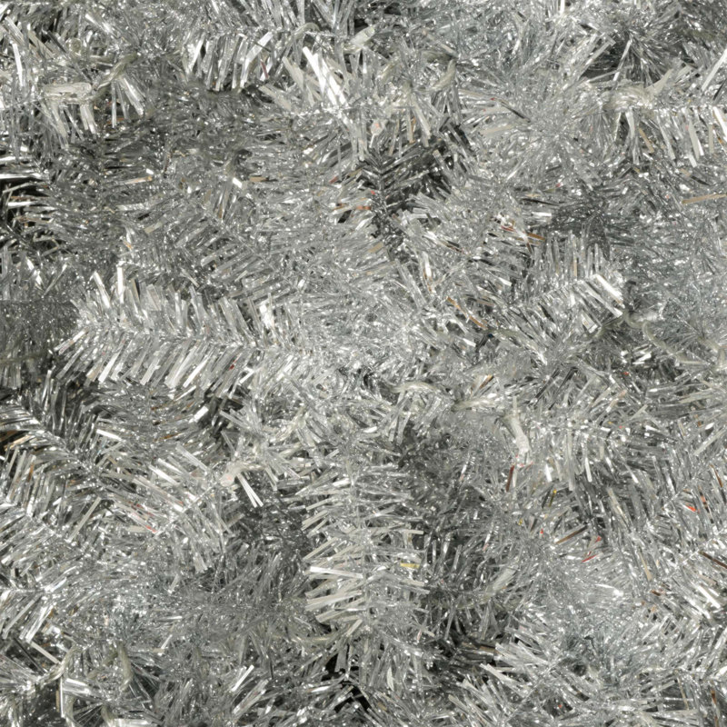 Arbre de Noël argenté 7,4 pi avec 1200 pointes, 400 lumières DEL, 11 modes et un support en métal pour l'intérieur et l'extérieur