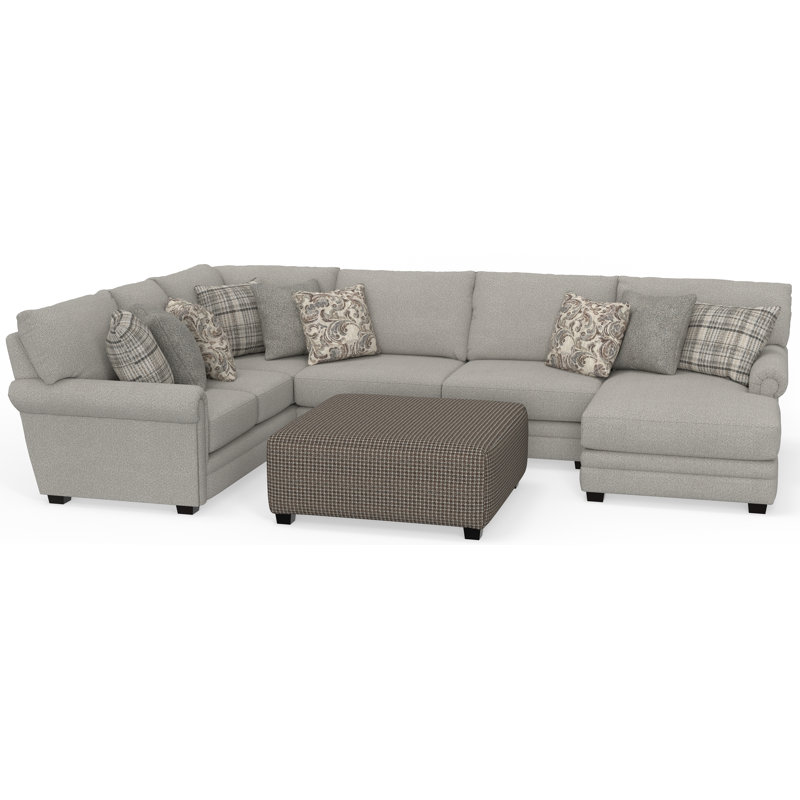 Livingston - 3pc Sectional With Comfort Coil Seating, 9 Included Accent Pillows And 1 Included 45" Cocktail Ottoman