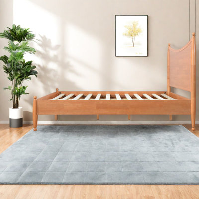 Lits Queen robustes, cadre de lit plateforme en MDF, chambre de style ferme moderne