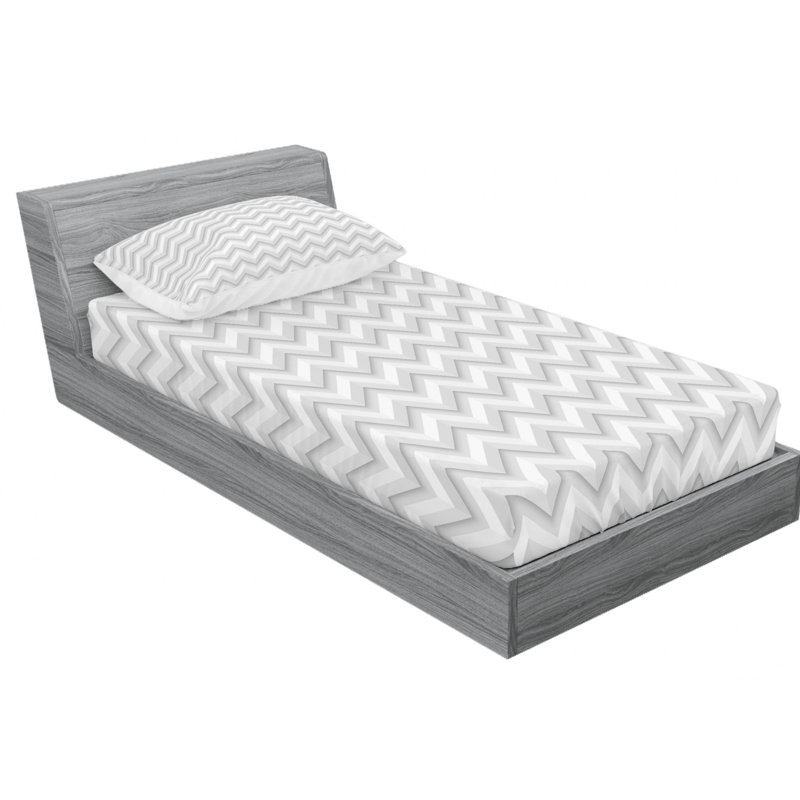Twin Extra Long White Chevron Microfiber Sheet Set