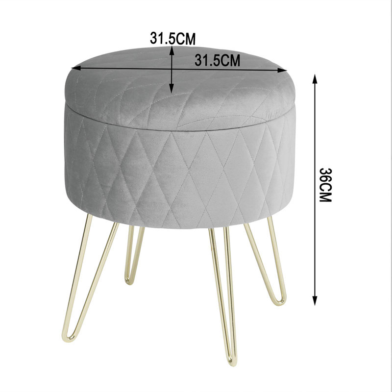 Bergetta Steel Accent Stool, Light Gray
