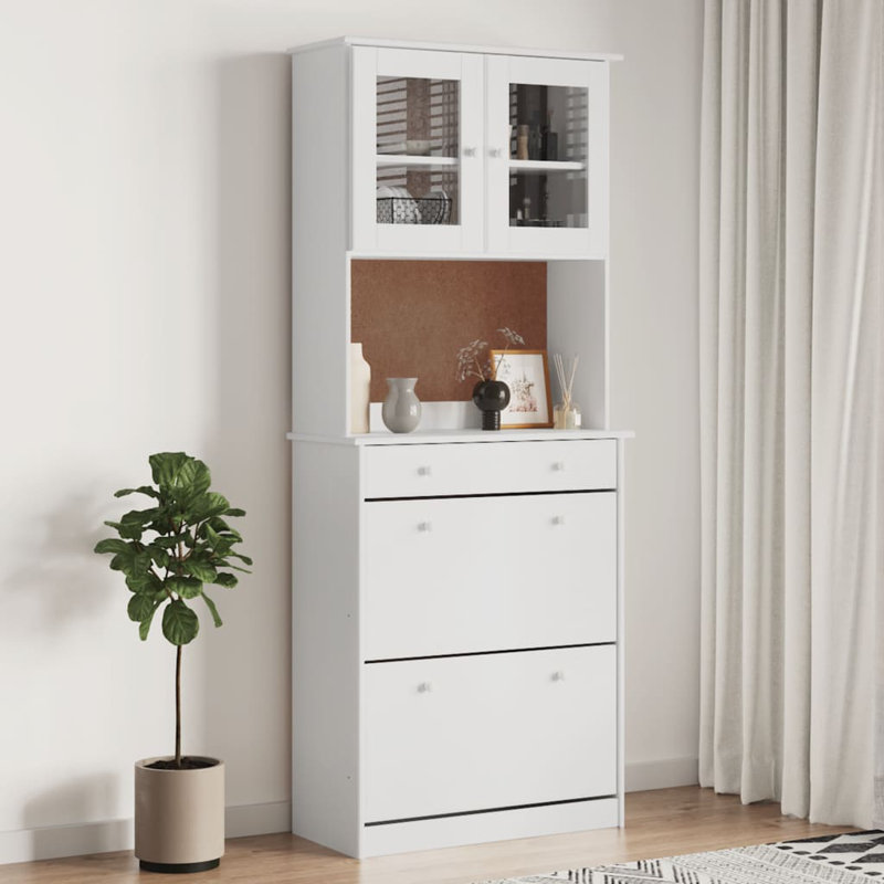 Alaiya 77cm Solid Wood Sideboard, White