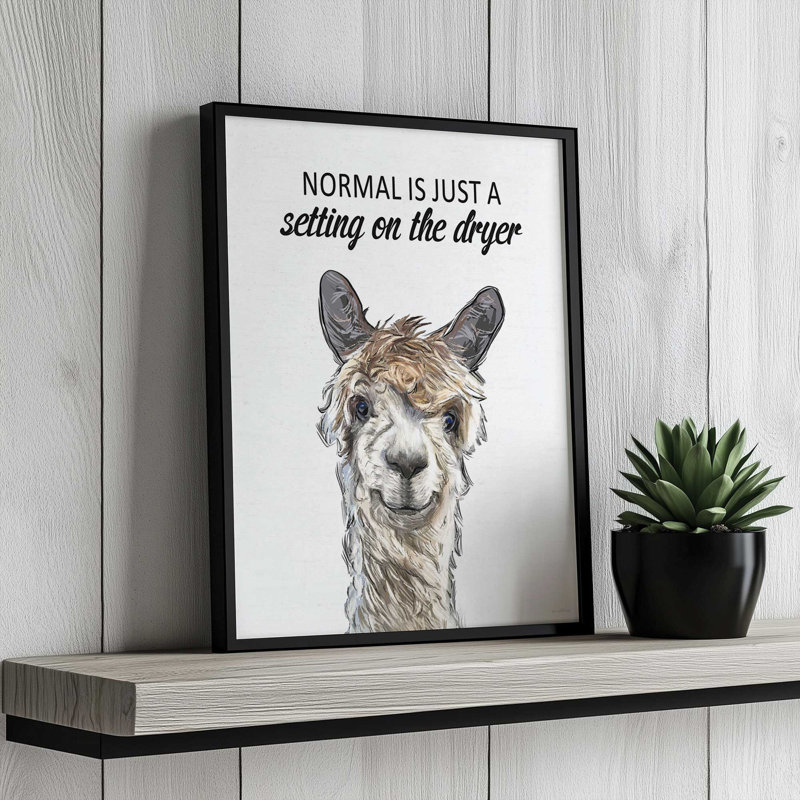 «Normal is alpaca» par Art, L 12 po x H 16 po, Argent, Impression encadrée
