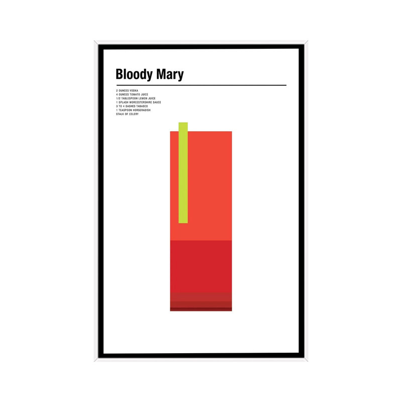 Bloody Mary by Nick Barclay - Print on Canvas, 152.5 cm H x 101.5 cm W, White Framed