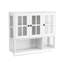 Armoire murale à 3 portes, porte en verre blanc, porte-serviettes, style moderne, verre trempé et esthétique, tablettes amovibles