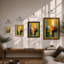 Chromatic Grid Geometric - Framed Print-662951929-662951928