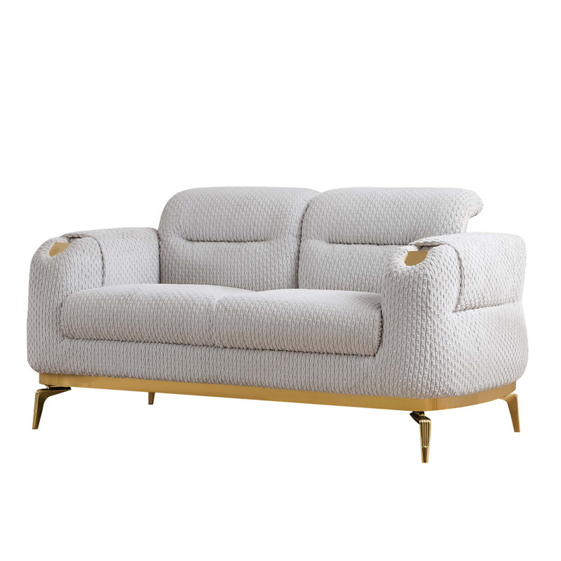 Causeuse en bois de style moderne Zoe, Gris