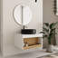 Ensemble de meuble-lavabo simple mural 24 "avec lavabo rond en céramique-130119955