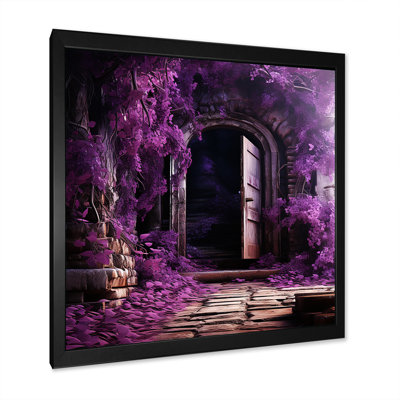 Porte mauve mauve à motif floral