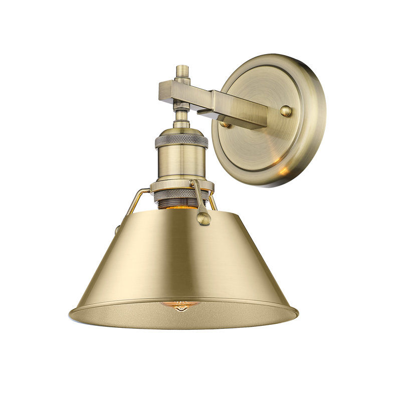 Felda Dimmable Steel Vanity Light, Aged Brass, Brushed Champagne Bronze, 1 Lights