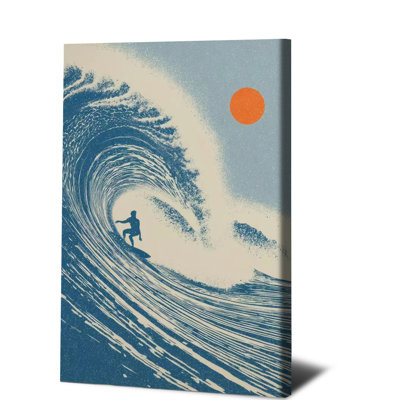 1 pièce, art mural, affiche encadrée, art mural sur toile, impression de vagues de l'océan moderne avec silhouette de surfeur et coucher de soleil pour salon, chambre à coucher, bureau, bord de mer, décoration de maison, décorations murales uniques sur le thème de la plage