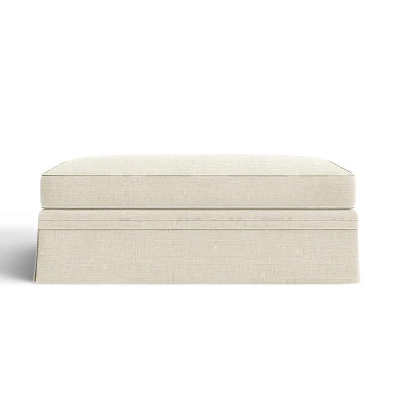 Shelby Upholstered Storage Ottoman, Bevin Natural Linen Blend