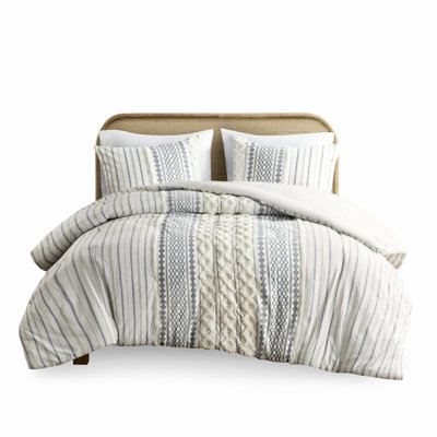 Cotton Chenille Comforter With Geometric Print - King/ King Size Stylish Shell