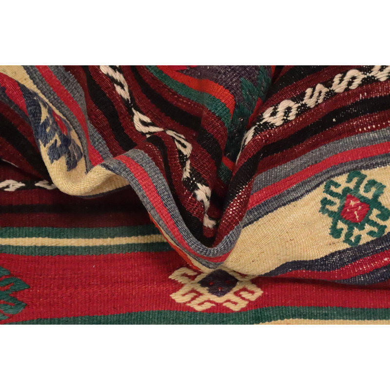 Tapis tribal géométrique Kilim 5 x 7