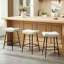 26" Upholstered Backless Saddle Bar Stool with Metal Frame-209194-5290095