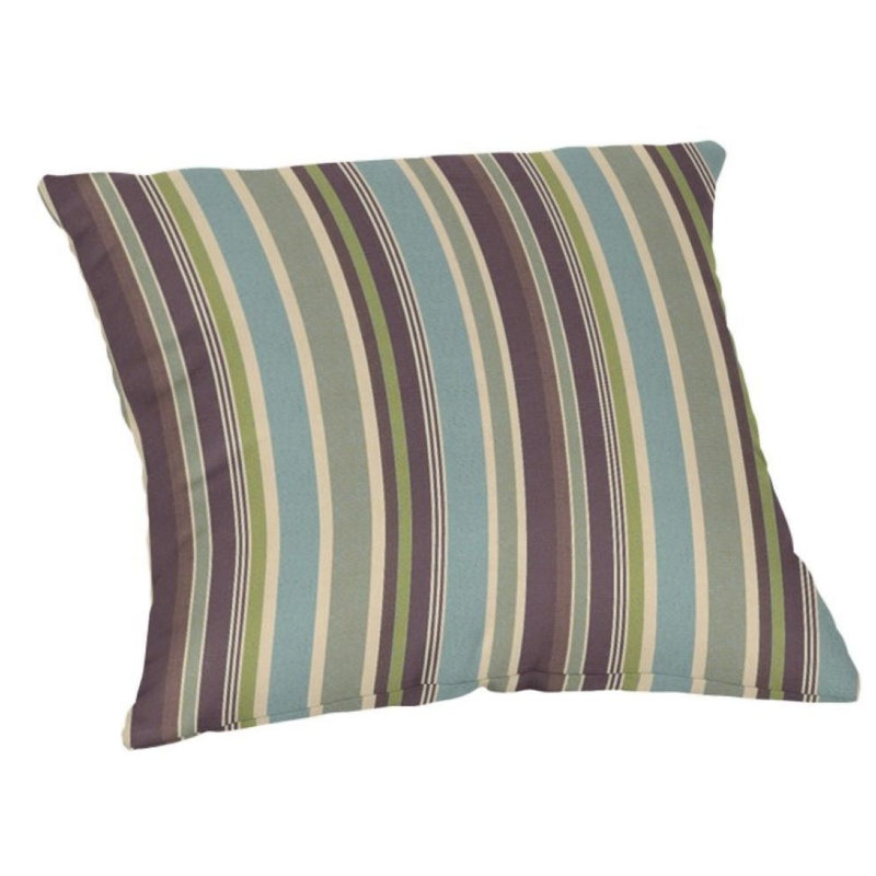 Casual Cushion Patterned Sunbrella® Fabric 1-Piece Indoor/Outdoor Square Throw Pillow, 15"W x 15"L, Brannon Whisper
