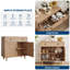  Armoire de rangement en bois avec tiroir et portes - Buffet polyvalent pour buffet, idéal pour le salon, la salle à manger, le vestibule, la chambre à coucher, le bar à café en bois naturel