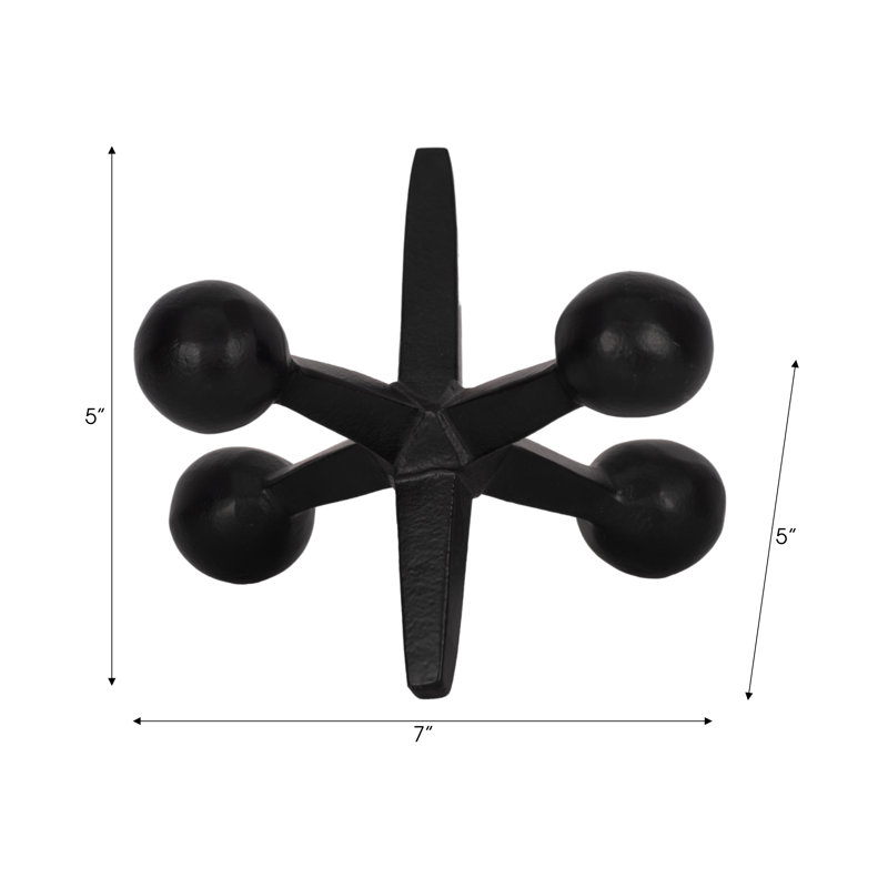 Modern Abstract Aluminum Decorative Object - Unique Geometric Metal Accent Sculpture for Contemporary Decor, Black