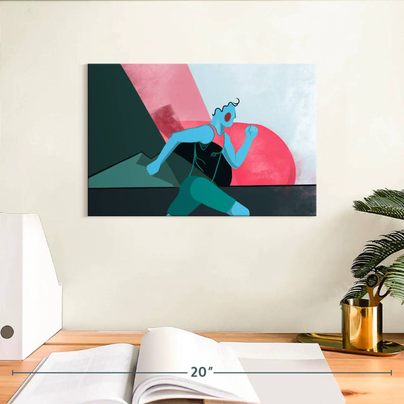 Illustration d'un homme qui court Sirci, H 8 po x l 12 po