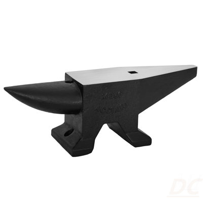 110Lbs Cast Steel Anvil, High Hardness Rugged Round Horn Anvil Blacksmith, Large Countertop And Stable Base, With Round And Square Hole, Metalsmith Tool For Bending And Shaping