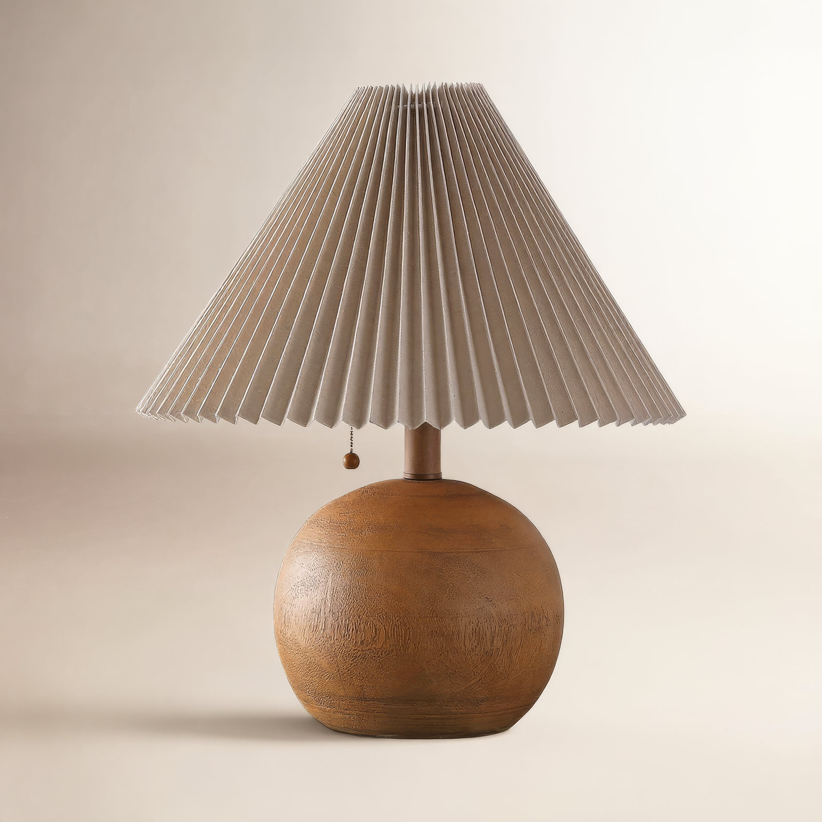 Inaki Resin Table Lamp, Brown Wood, Brown