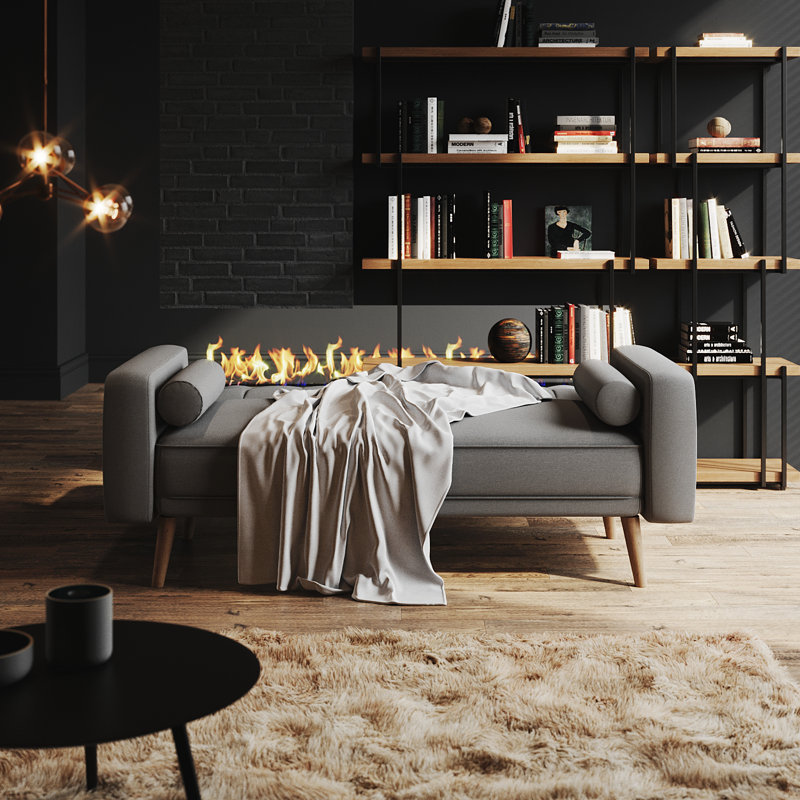 186*86*79*cm, Sitting and sleeping linen sofa bed, Grey