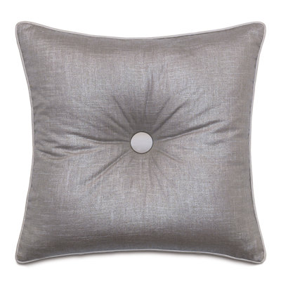 Amal Buttons Linen Reversible Throw Pillow