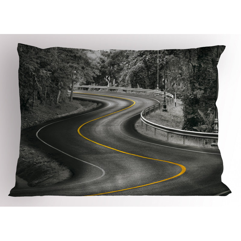 Gray/Yellow Polyester Microfiber Piece Sham, Twin