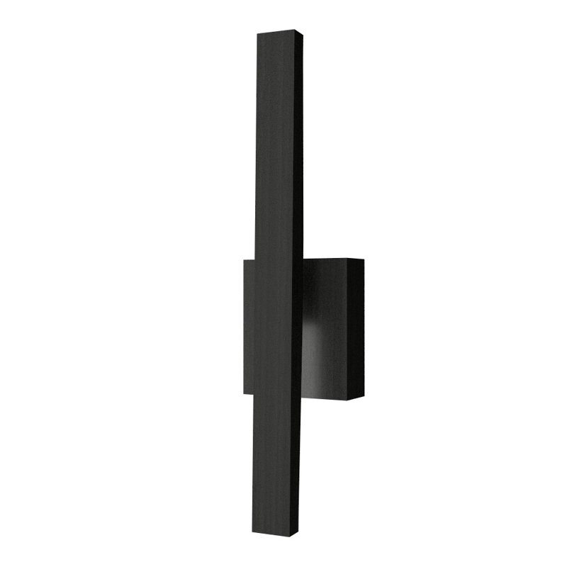 Manufactured Wood LED Flush Mounted Sconce, 17.72" H x 4.33" W x 3.39" D, Charcoal