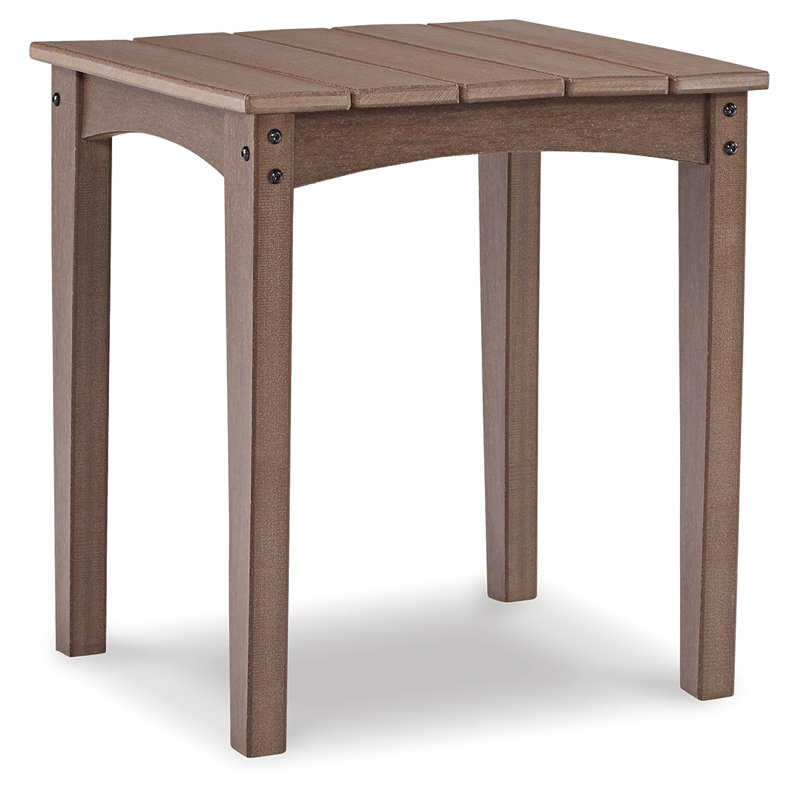Emmeline Brown HDPE Square Outdoor End Table